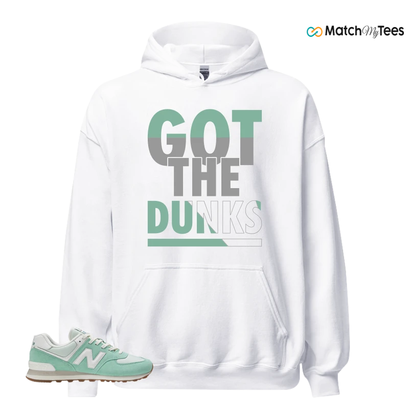 NEW BALANCE 574 MINT WHITE SNEAKER Matching Tees hoodie