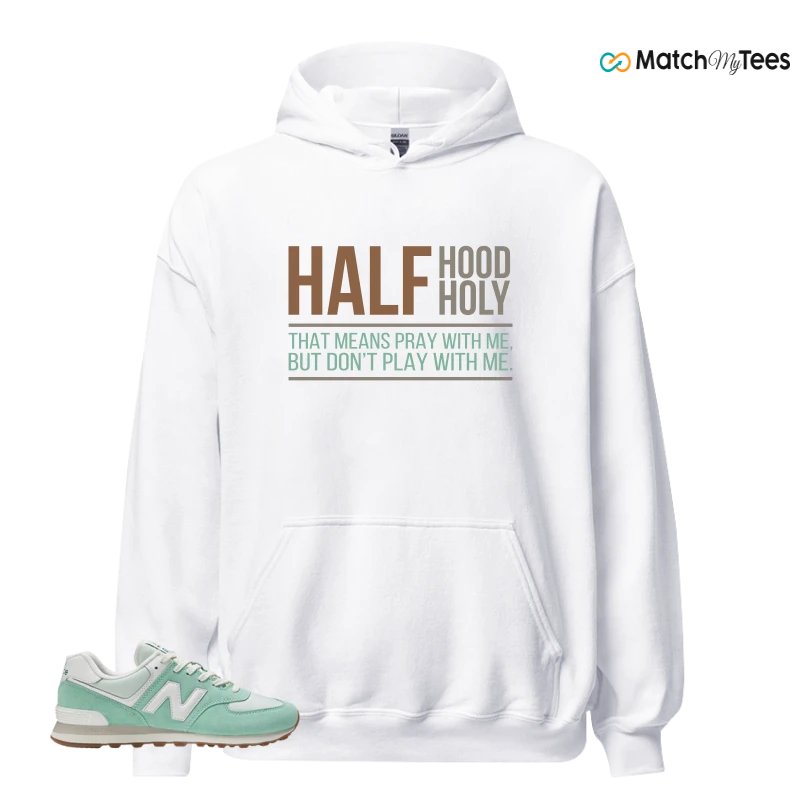NEW BALANCE 574 MINT WHITE SNEAKER Matching Tees hoodie