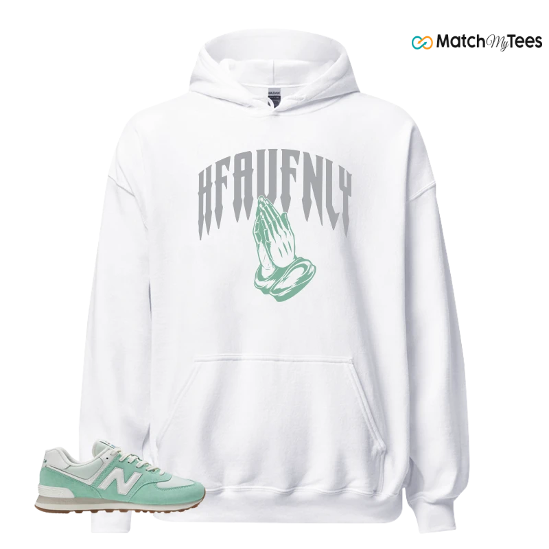 NEW BALANCE 574 MINT WHITE SNEAKER Matching Tees hoodie