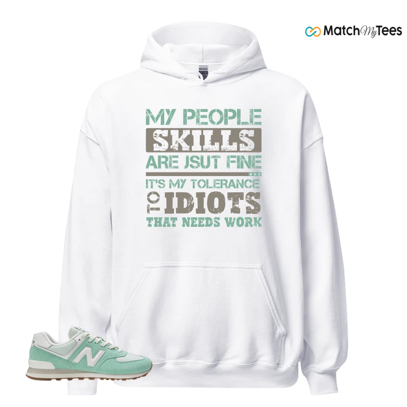 NEW BALANCE 574 MINT WHITE SNEAKER Matching Tees hoodie