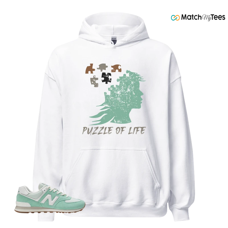 NEW BALANCE 574 MINT WHITE SNEAKER Matching Tees hoodie