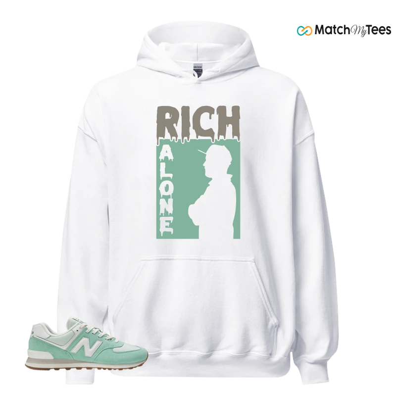 NEW BALANCE 574 MINT WHITE SNEAKER Matching Tees hoodie