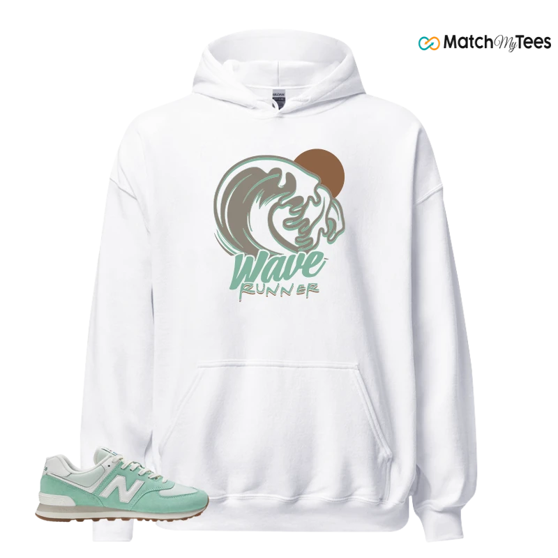 NEW BALANCE 574 MINT WHITE SNEAKER Matching Tees hoodie
