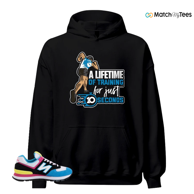 NEW BALANCE 574 RUGGED BLACK BLUE PINK SNEAKER Matching Tees hoodie