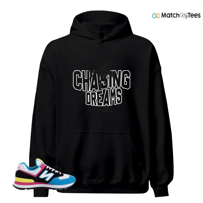 NEW BALANCE 574 RUGGED BLACK BLUE PINK SNEAKER Matching Tees hoodie