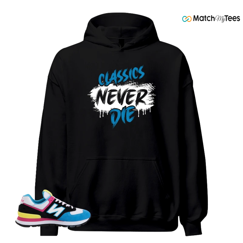 NEW BALANCE 574 RUGGED BLACK BLUE PINK SNEAKER Matching Tees hoodie