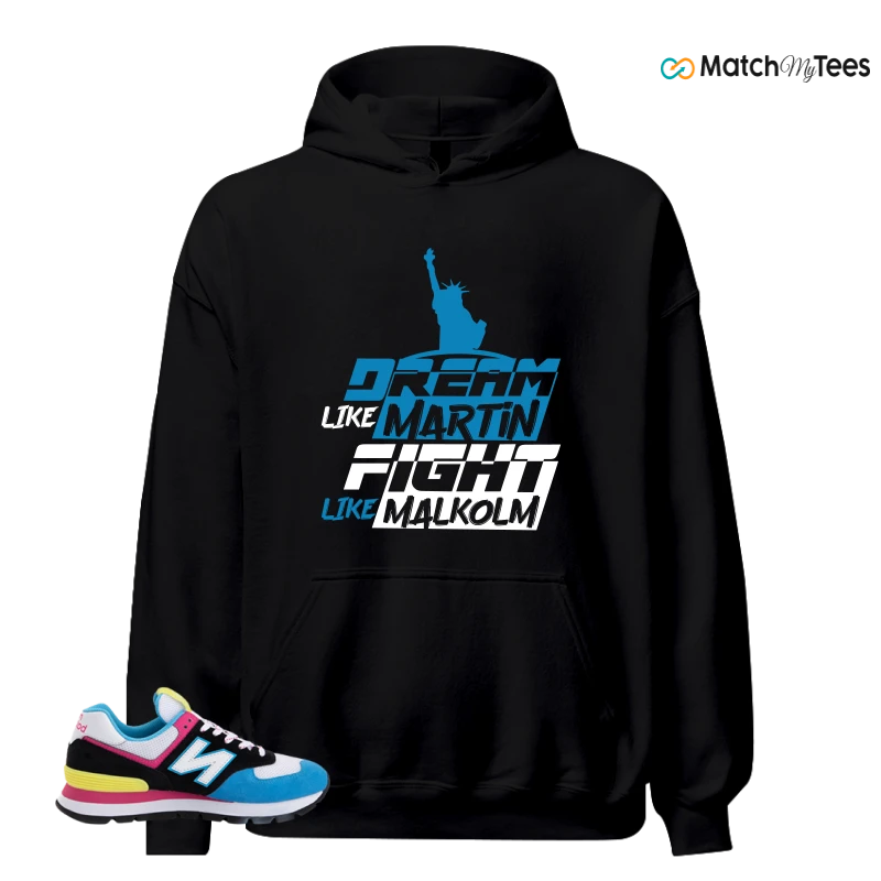 NEW BALANCE 574 RUGGED BLACK BLUE PINK SNEAKER Matching Tees hoodie