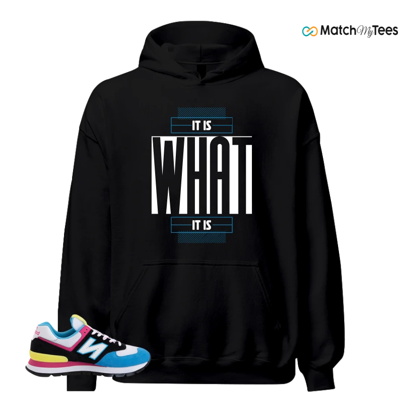 NEW BALANCE 574 RUGGED BLACK BLUE PINK SNEAKER Matching Tees Hoodie for Men