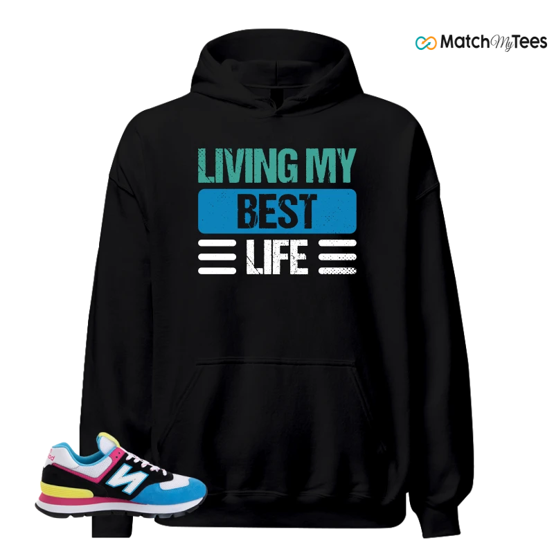 NEW BALANCE 574 RUGGED BLACK BLUE PINK SNEAKER Matching Tees hoodie