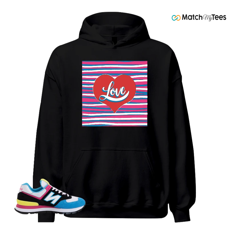 NEW BALANCE 574 RUGGED BLACK BLUE PINK SNEAKER Matching Tees hoodie