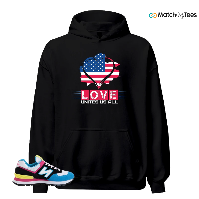 NEW BALANCE 574 RUGGED BLACK BLUE PINK SNEAKER Matching Tees hoodie