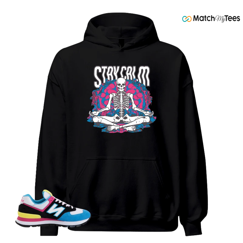 NEW BALANCE 574 RUGGED BLACK BLUE PINK SNEAKER Matching Tees hoodie