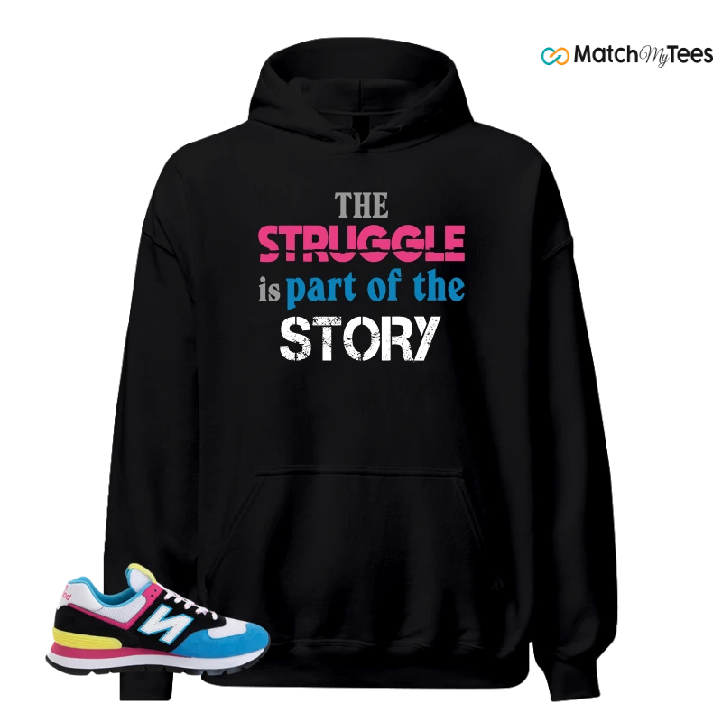 NEW BALANCE 574 RUGGED BLACK BLUE PINK SNEAKER Matching Tees hoodie