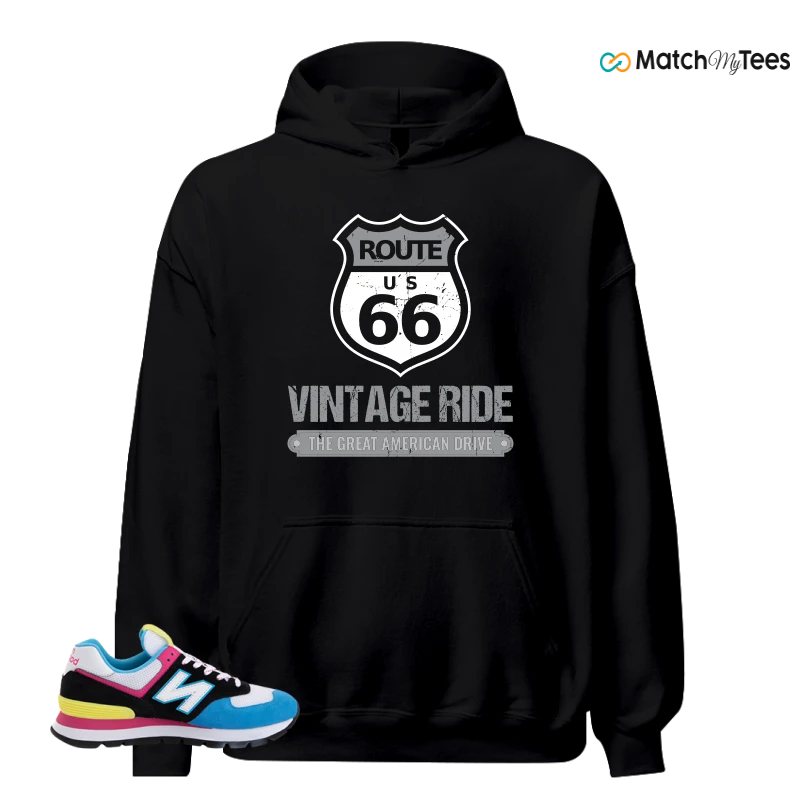 NEW BALANCE 574 RUGGED BLACK BLUE PINK SNEAKER Matching Tees hoodie