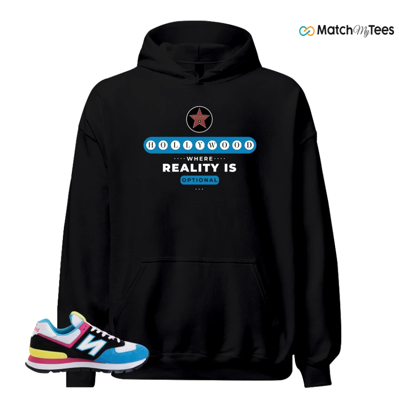 NEW BALANCE 574 RUGGED BLACK BLUE PINK SNEAKER Matching Tees hoodie