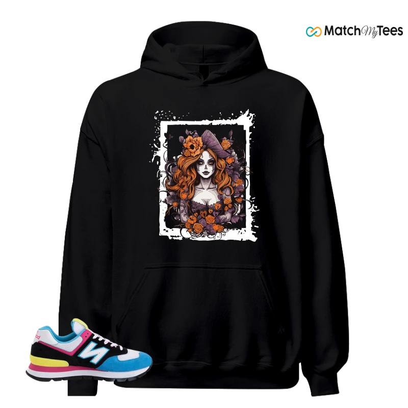 NEW BALANCE 574 RUGGED BLACK BLUE PINK SNEAKER Matching Tees hoodie
