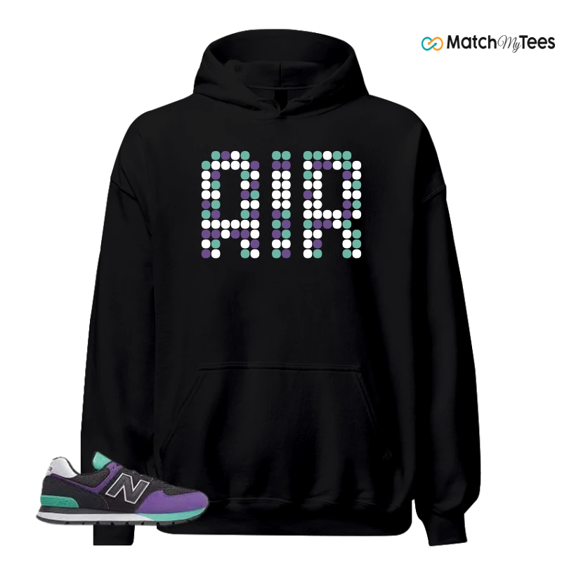 NEW BALANCE 574 RUGGED BLACK PRISM PURPLE SNEAKER Matching Tees Hoodie for Men