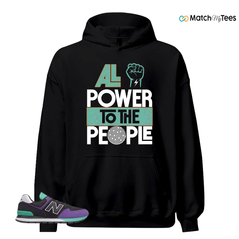 NEW BALANCE 574 RUGGED BLACK PRISM PURPLE SNEAKER Matching Tees hoodie