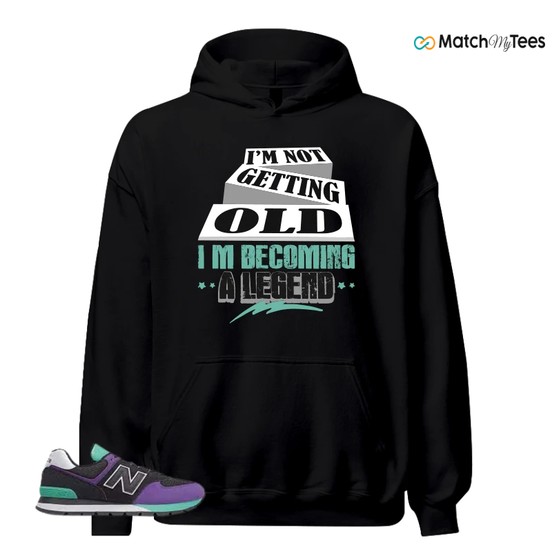 NEW BALANCE 574 RUGGED BLACK PRISM PURPLE SNEAKER Matching Tees hoodie