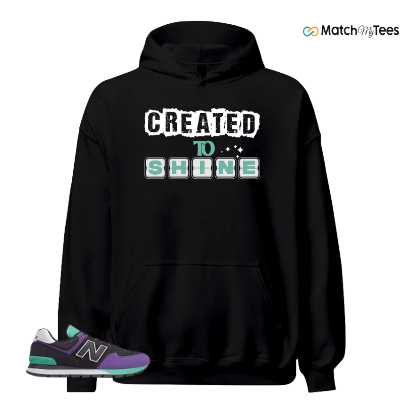 NEW BALANCE 574 RUGGED BLACK PRISM PURPLE SNEAKER Matching Tees hoodie
