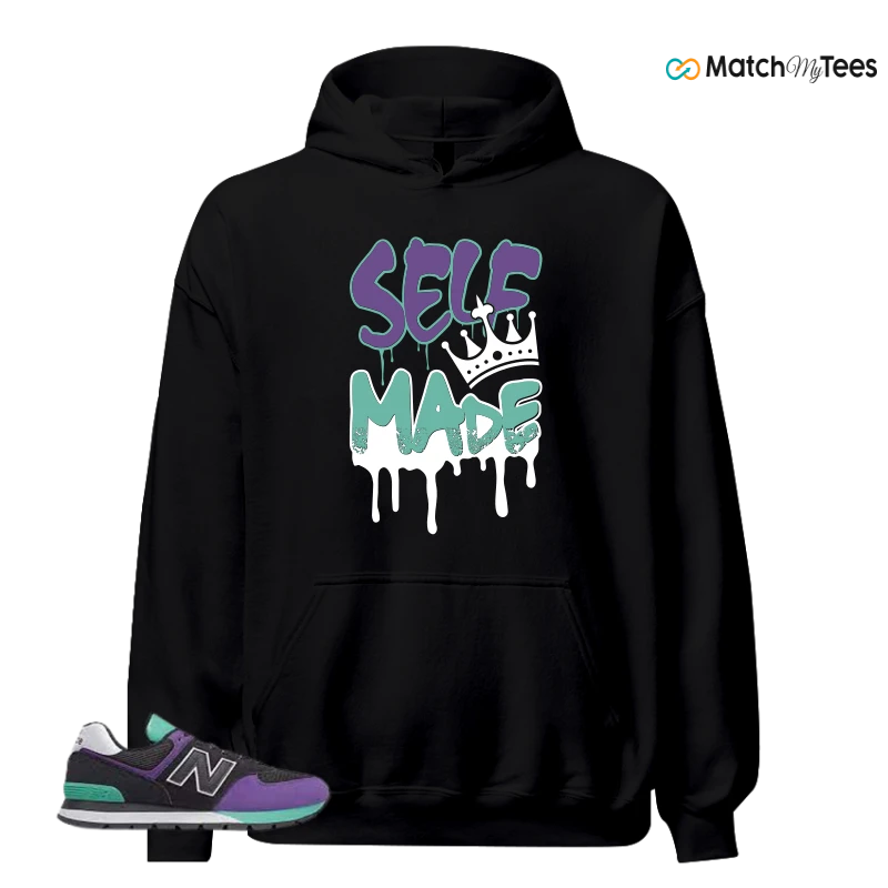 NEW BALANCE 574 RUGGED BLACK PRISM PURPLE SNEAKER Matching Tees hoodie