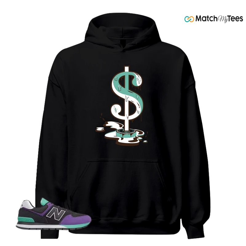 NEW BALANCE 574 RUGGED BLACK PRISM PURPLE SNEAKER Matching Tees Hoodie for Men