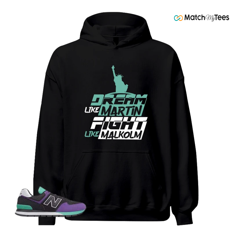 NEW BALANCE 574 RUGGED BLACK PRISM PURPLE SNEAKER Matching Tees hoodie