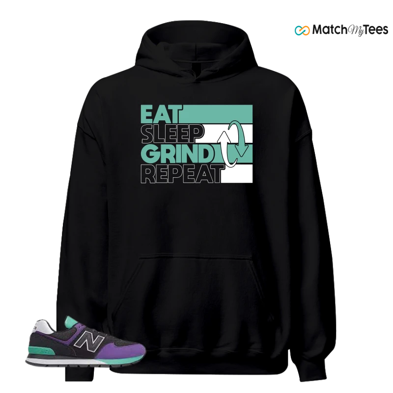 NEW BALANCE 574 RUGGED BLACK PRISM PURPLE SNEAKER Matching Tees hoodie