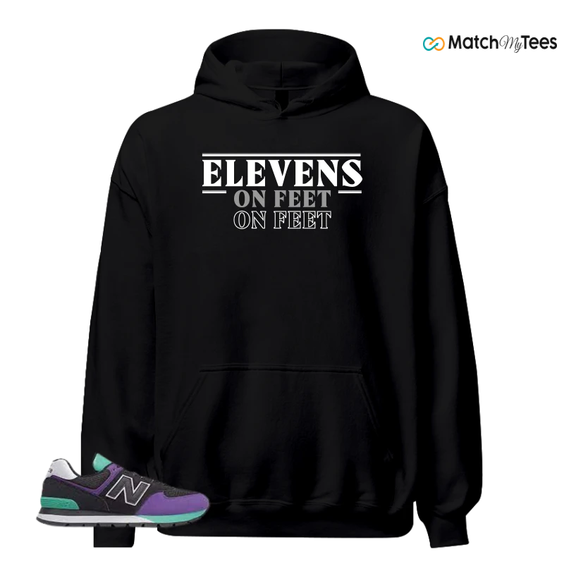 NEW BALANCE 574 RUGGED BLACK PRISM PURPLE SNEAKER Matching Tees hoodie