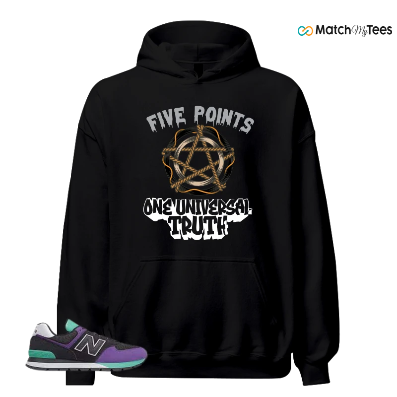 NEW BALANCE 574 RUGGED BLACK PRISM PURPLE SNEAKER Matching Tees Hoodie for Men