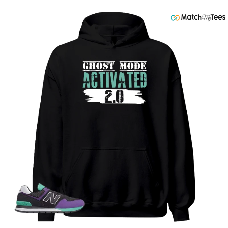 NEW BALANCE 574 RUGGED BLACK PRISM PURPLE SNEAKER Matching Tees Hoodie for Men