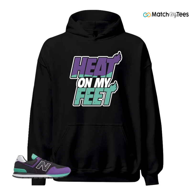 NEW BALANCE 574 RUGGED BLACK PRISM PURPLE SNEAKER Matching Tees hoodie