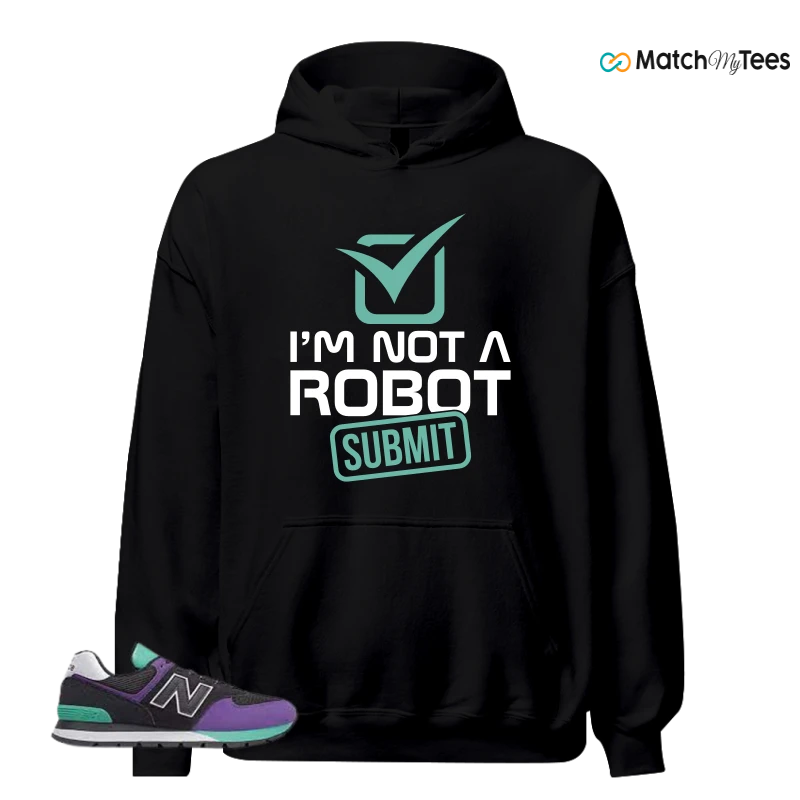 NEW BALANCE 574 RUGGED BLACK PRISM PURPLE SNEAKER Matching Tees hoodie