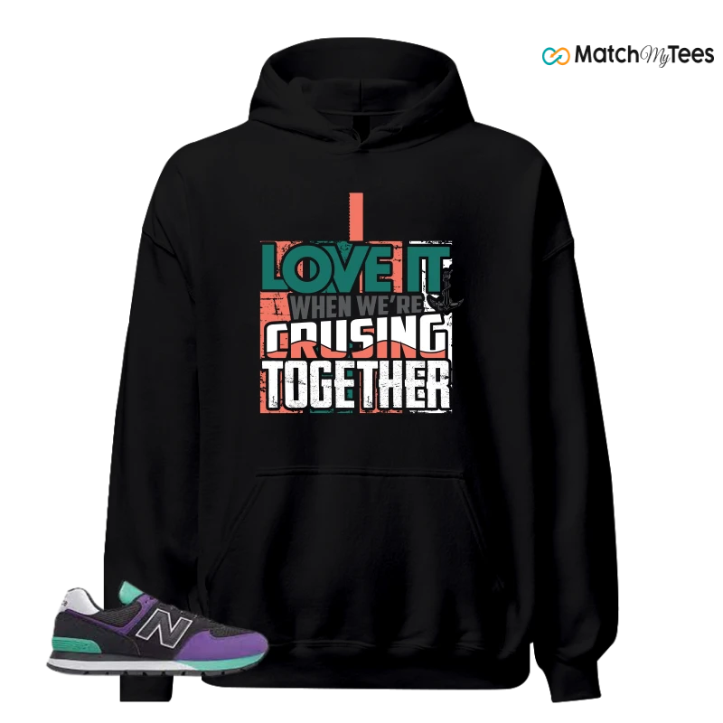 NEW BALANCE 574 RUGGED BLACK PRISM PURPLE SNEAKER Matching Tees hoodie