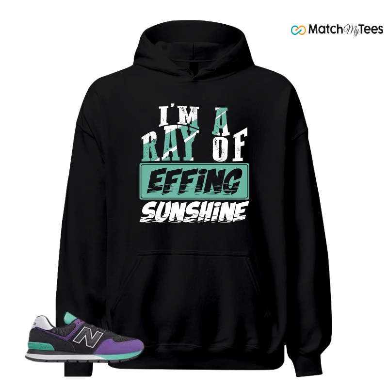 NEW BALANCE 574 RUGGED BLACK PRISM PURPLE SNEAKER Matching Tees hoodie