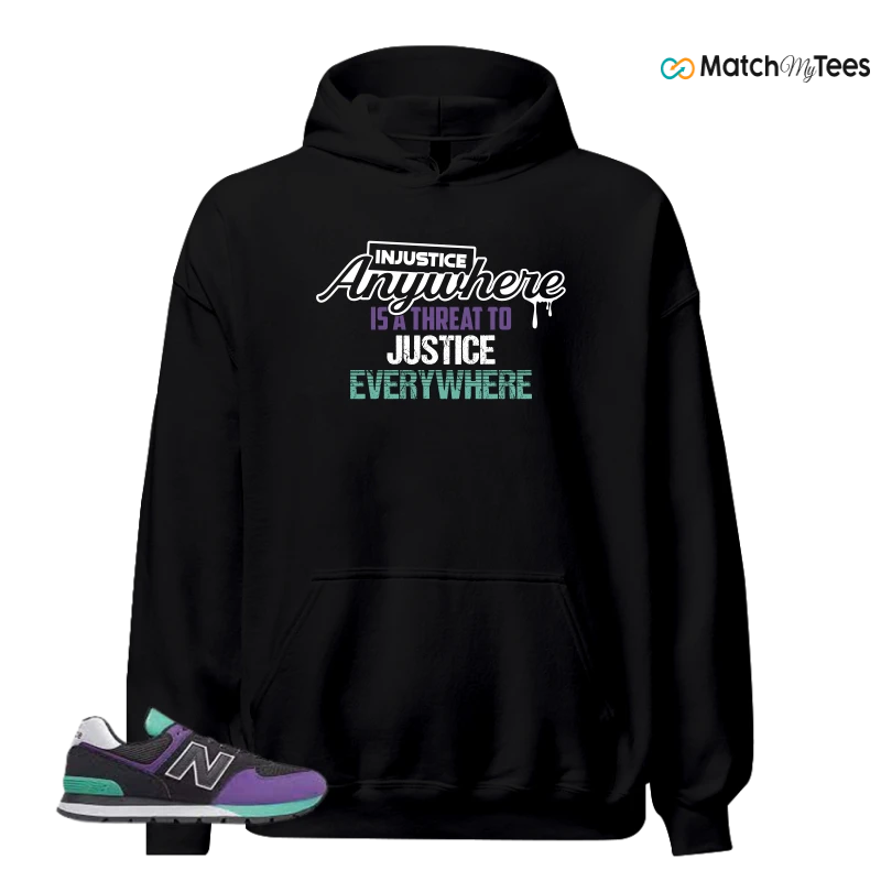 NEW BALANCE 574 RUGGED BLACK PRISM PURPLE SNEAKER Matching Tees hoodie