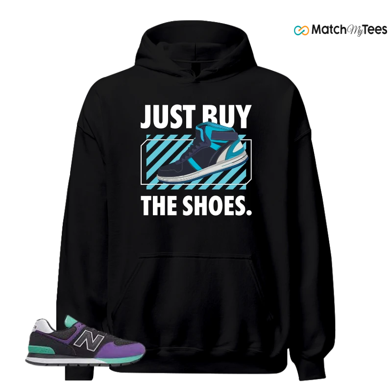 NEW BALANCE 574 RUGGED BLACK PRISM PURPLE SNEAKER Matching Tees hoodie