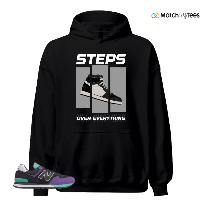 NEW BALANCE 574 RUGGED BLACK PRISM PURPLE SNEAKER Matching Tees hoodie