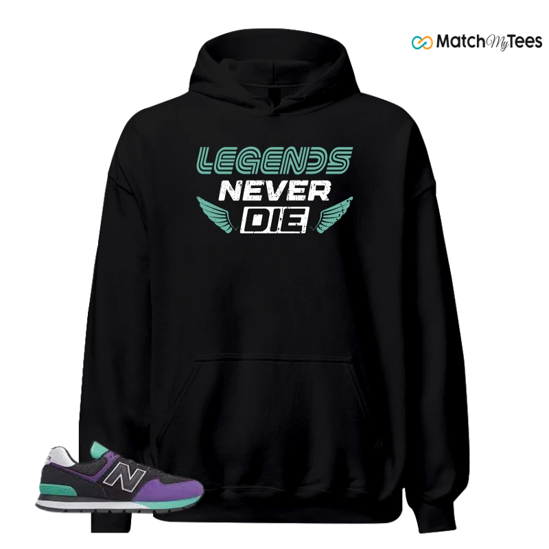 NEW BALANCE 574 RUGGED BLACK PRISM PURPLE SNEAKER Matching Tees hoodie