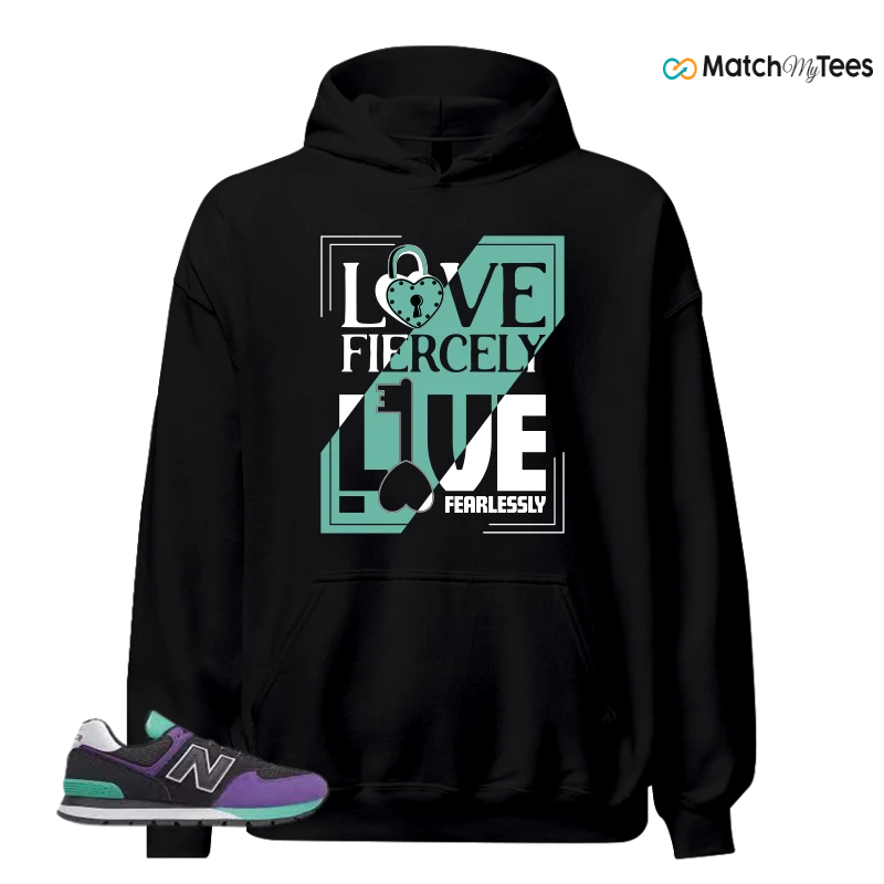 NEW BALANCE 574 RUGGED BLACK PRISM PURPLE SNEAKER Matching Tees hoodie