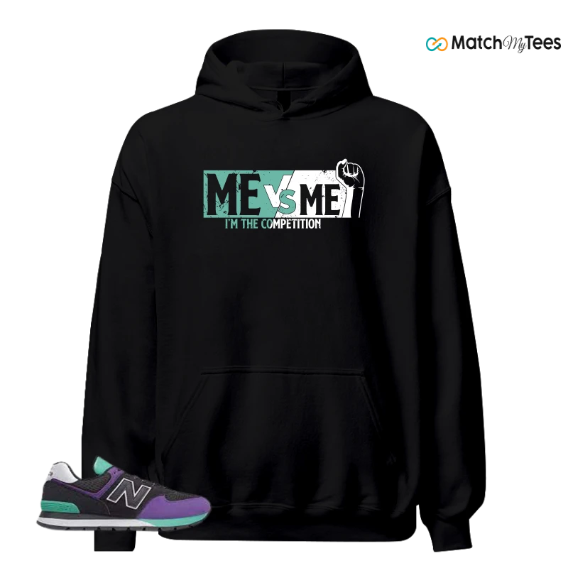 NEW BALANCE 574 RUGGED BLACK PRISM PURPLE SNEAKER Matching Tees hoodie