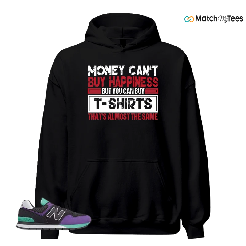 NEW BALANCE 574 RUGGED BLACK PRISM PURPLE SNEAKER Matching Tees hoodie