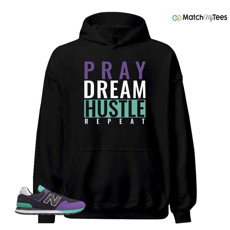 NEW BALANCE 574 RUGGED BLACK PRISM PURPLE SNEAKER Matching Tees hoodie