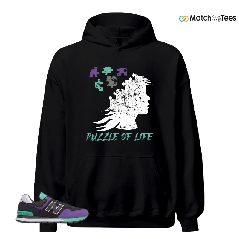 NEW BALANCE 574 RUGGED BLACK PRISM PURPLE SNEAKER Matching Tees hoodie