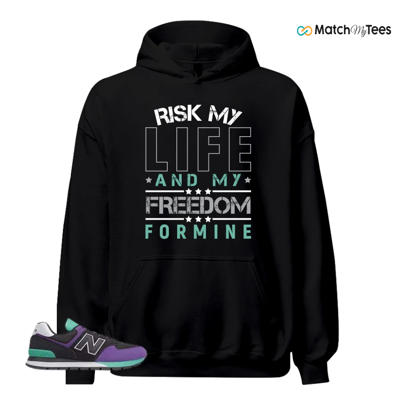 NEW BALANCE 574 RUGGED BLACK PRISM PURPLE SNEAKER Matching Tees hoodie