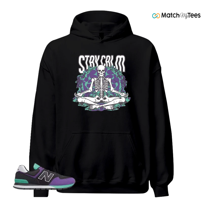 NEW BALANCE 574 RUGGED BLACK PRISM PURPLE SNEAKER Matching Tees hoodie