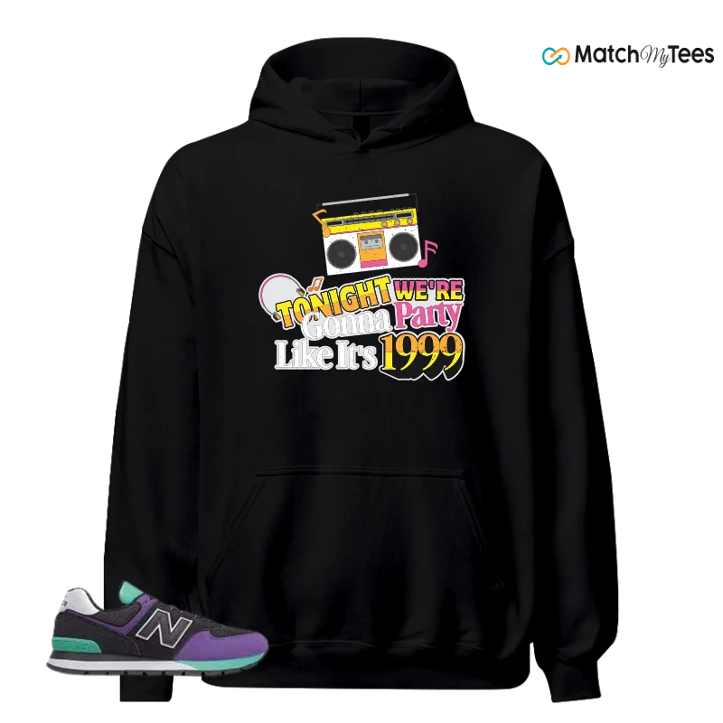 NEW BALANCE 574 RUGGED BLACK PRISM PURPLE SNEAKER Matching Tees hoodie