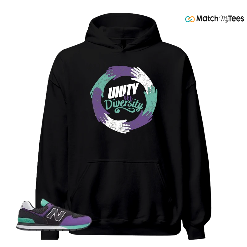 NEW BALANCE 574 RUGGED BLACK PRISM PURPLE SNEAKER Matching Tees hoodie