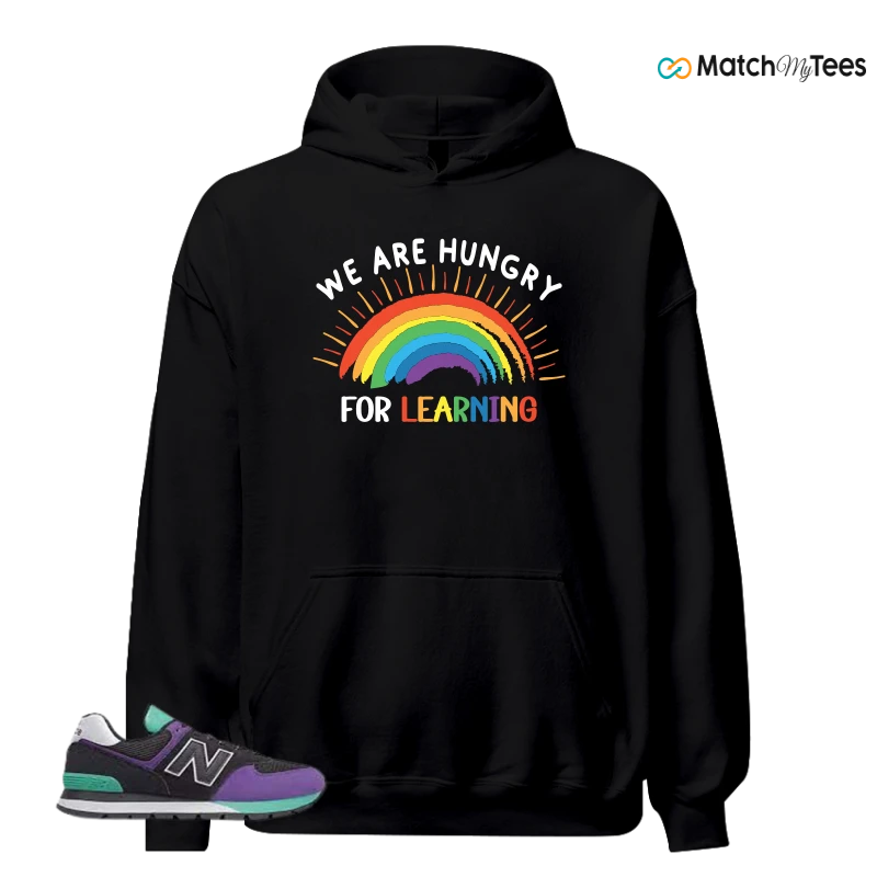 NEW BALANCE 574 RUGGED BLACK PRISM PURPLE SNEAKER Matching Tees hoodie