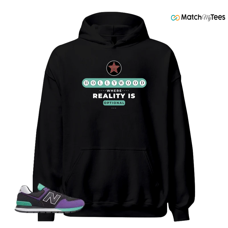 NEW BALANCE 574 RUGGED BLACK PRISM PURPLE SNEAKER Matching Tees Hoodie for Men